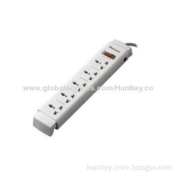 Universal power strip with Five-outlet socket and night light indicator